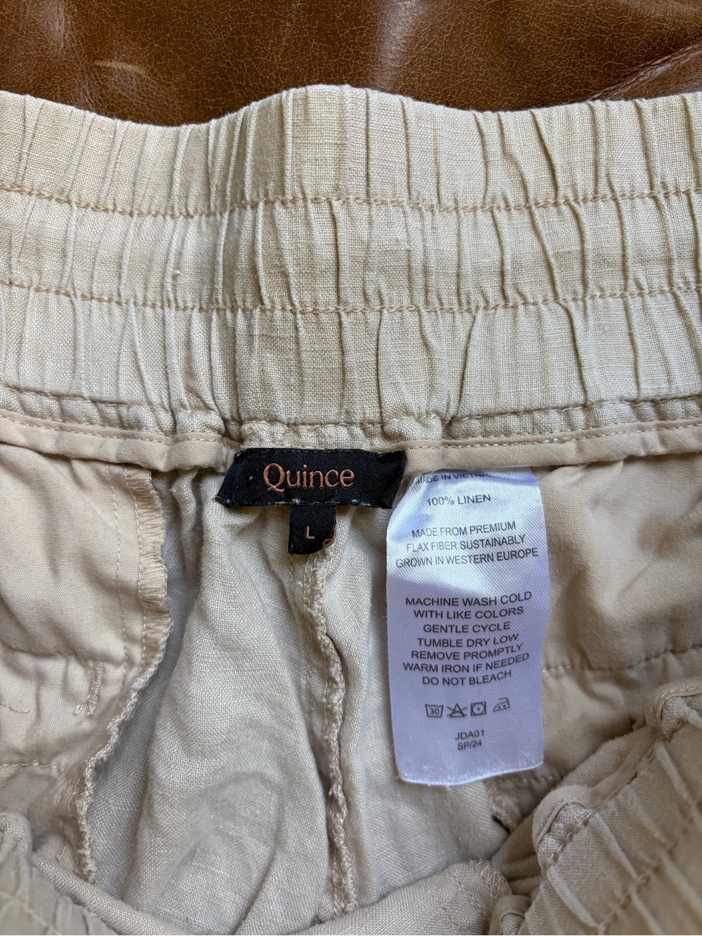 Quince Wide-Leg 100% European Linen Pants in Flax - Picture 8 of 10